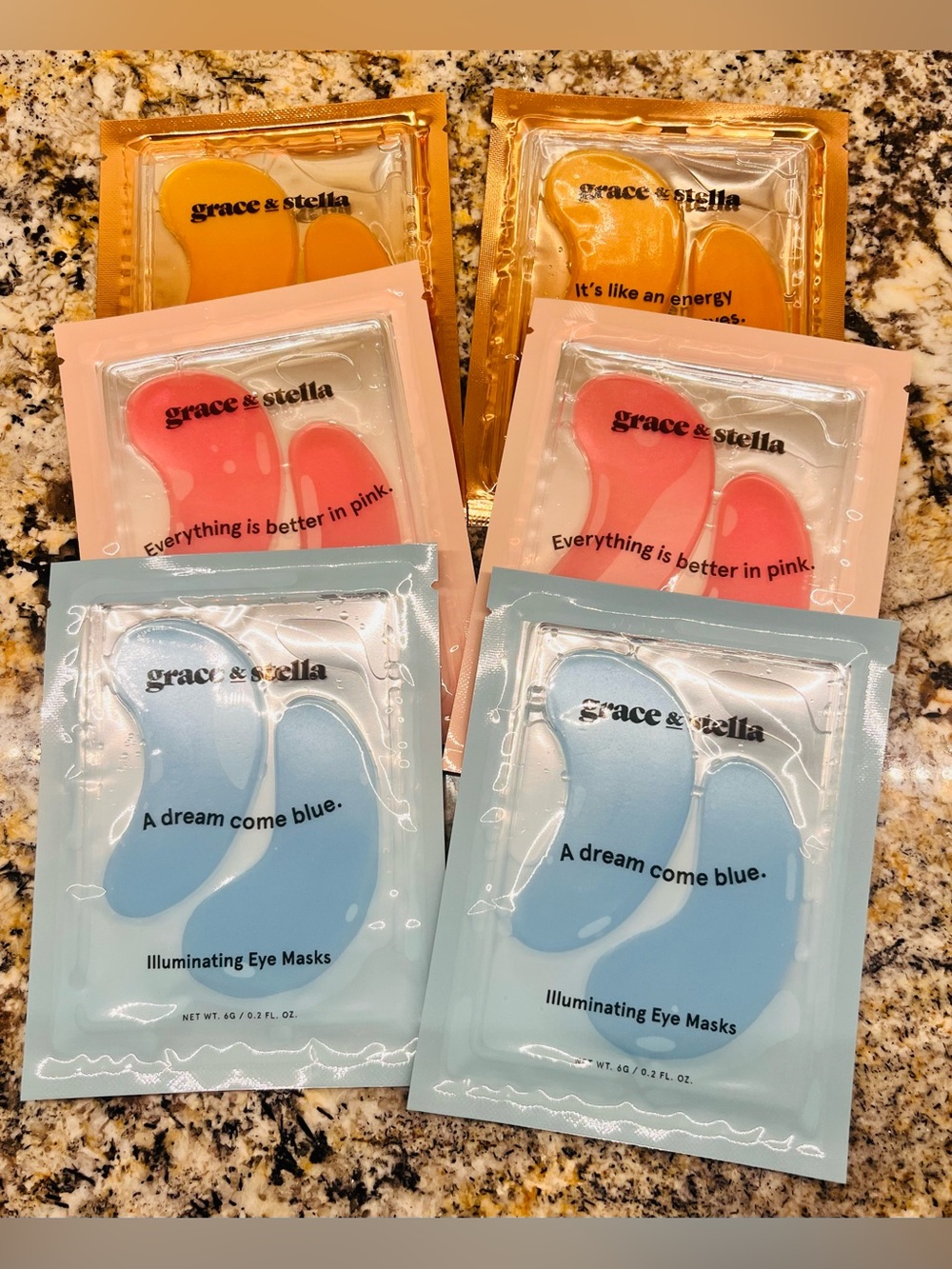 grace & stella Eye Mask Trio Pack — Energizing, Moisturizing, Illuminating